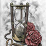 Sandtimer and Key Tattoo Design Colour