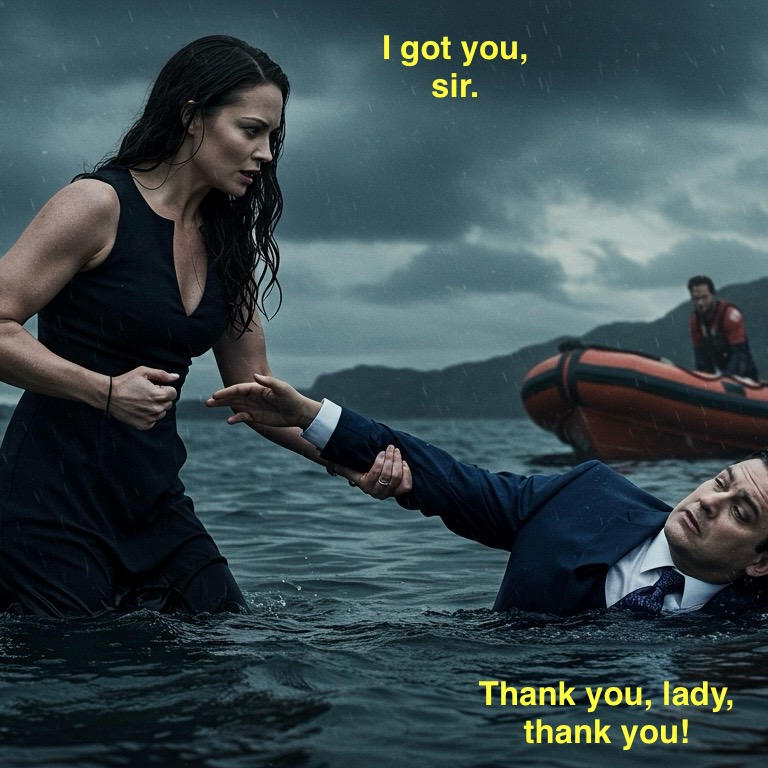 Woman Rescues Man Woman rescues man from the water by ShePower on DeviantArt