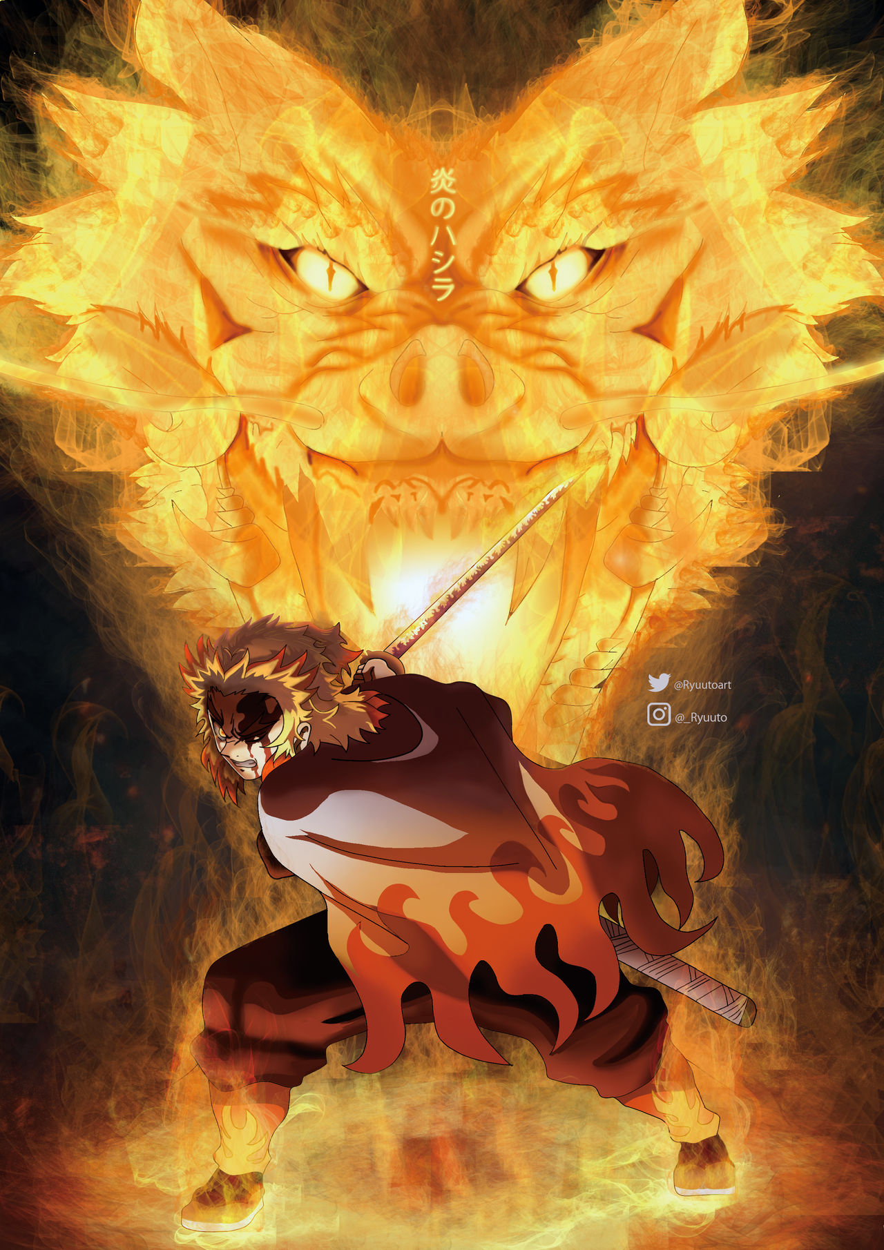 Kyojuro Rengoku by Ryuuto185 on DeviantArt