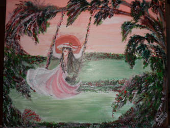 Pink Lady Swinging  SOLD