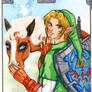 Link, Epona and Navi the fairy