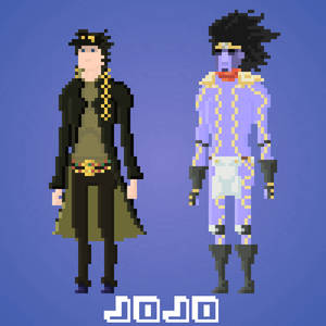 Jotaro and Star Platinum pixel art .