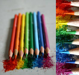 pencils, in rainbows