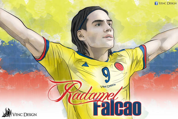 ilustracion de Radamel Falcao by Venc Design