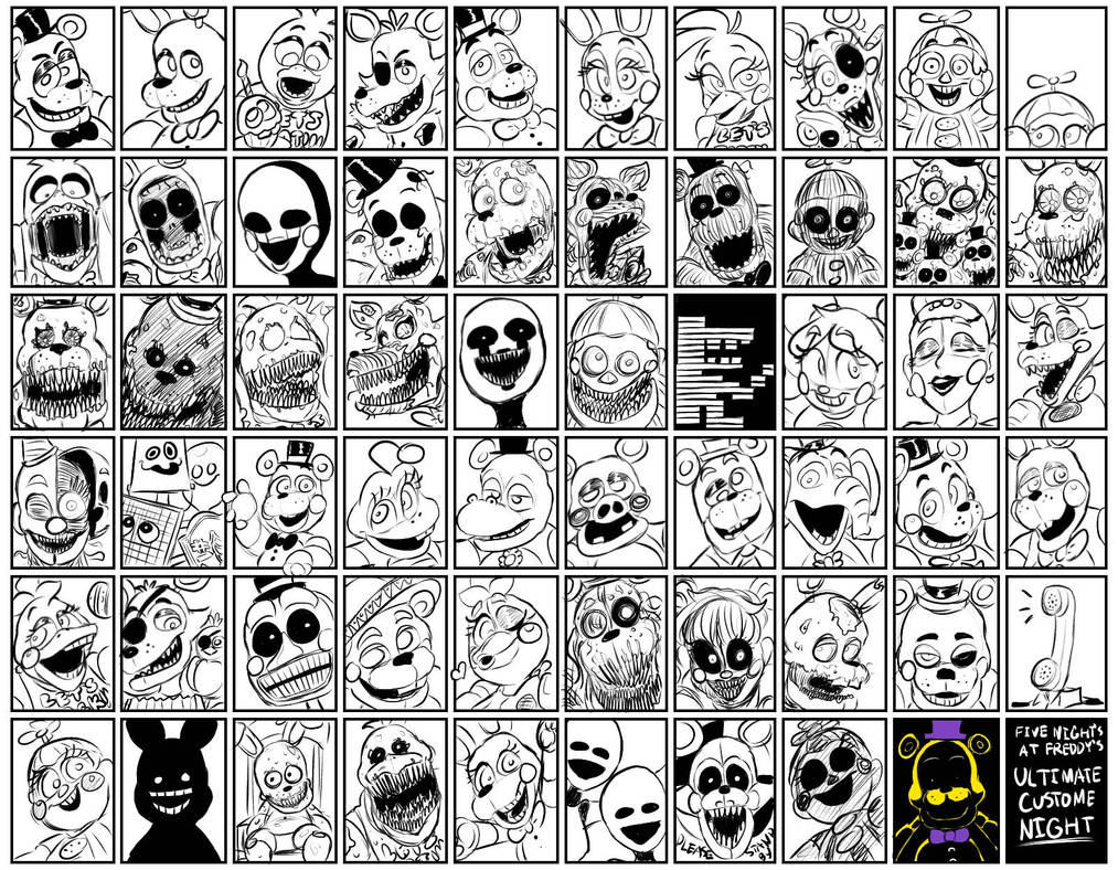 FNaF UCN Roster by theguywhodrawsalot on DeviantArt