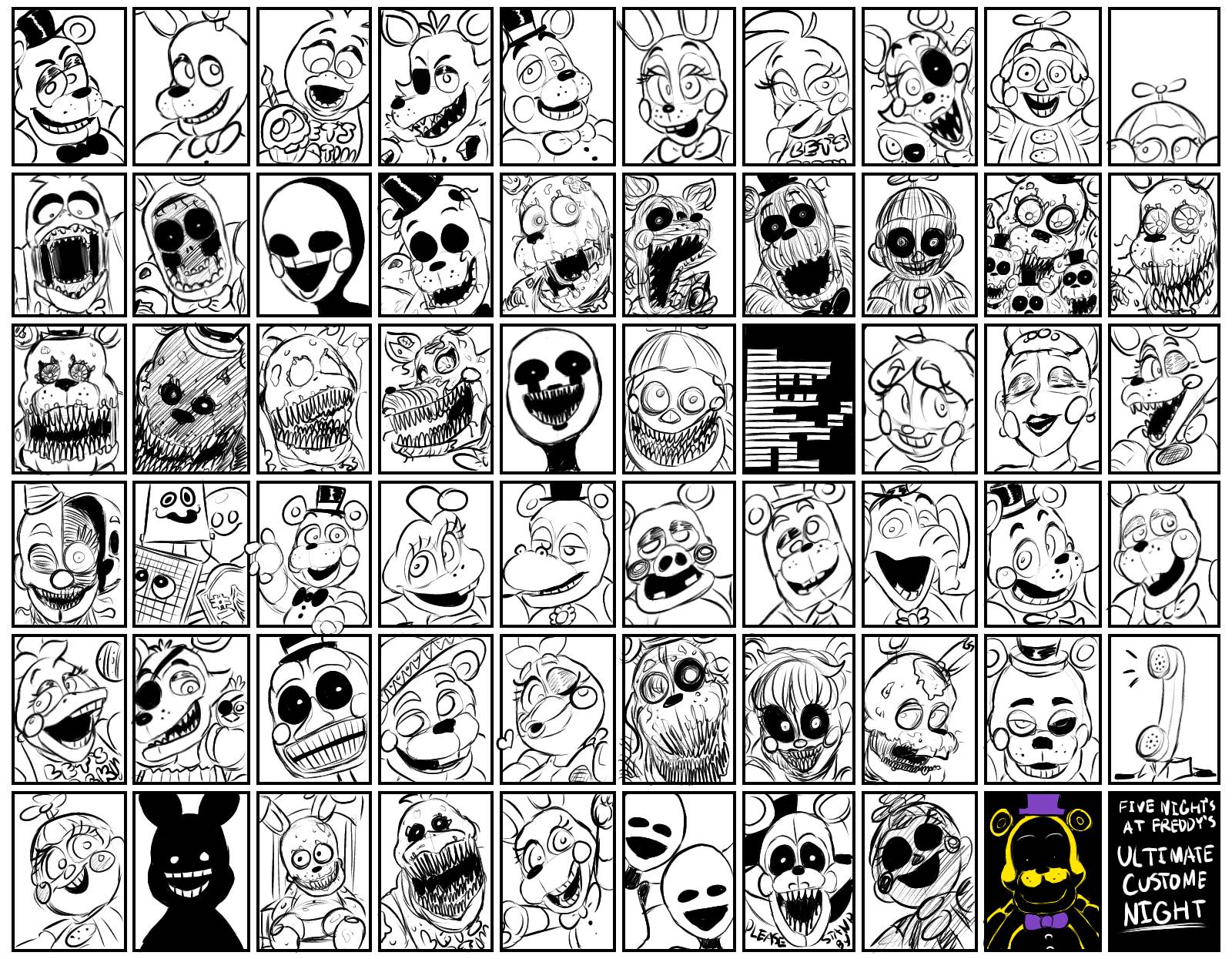 FNaF UCN Roster by theguywhodrawsalot on DeviantArt