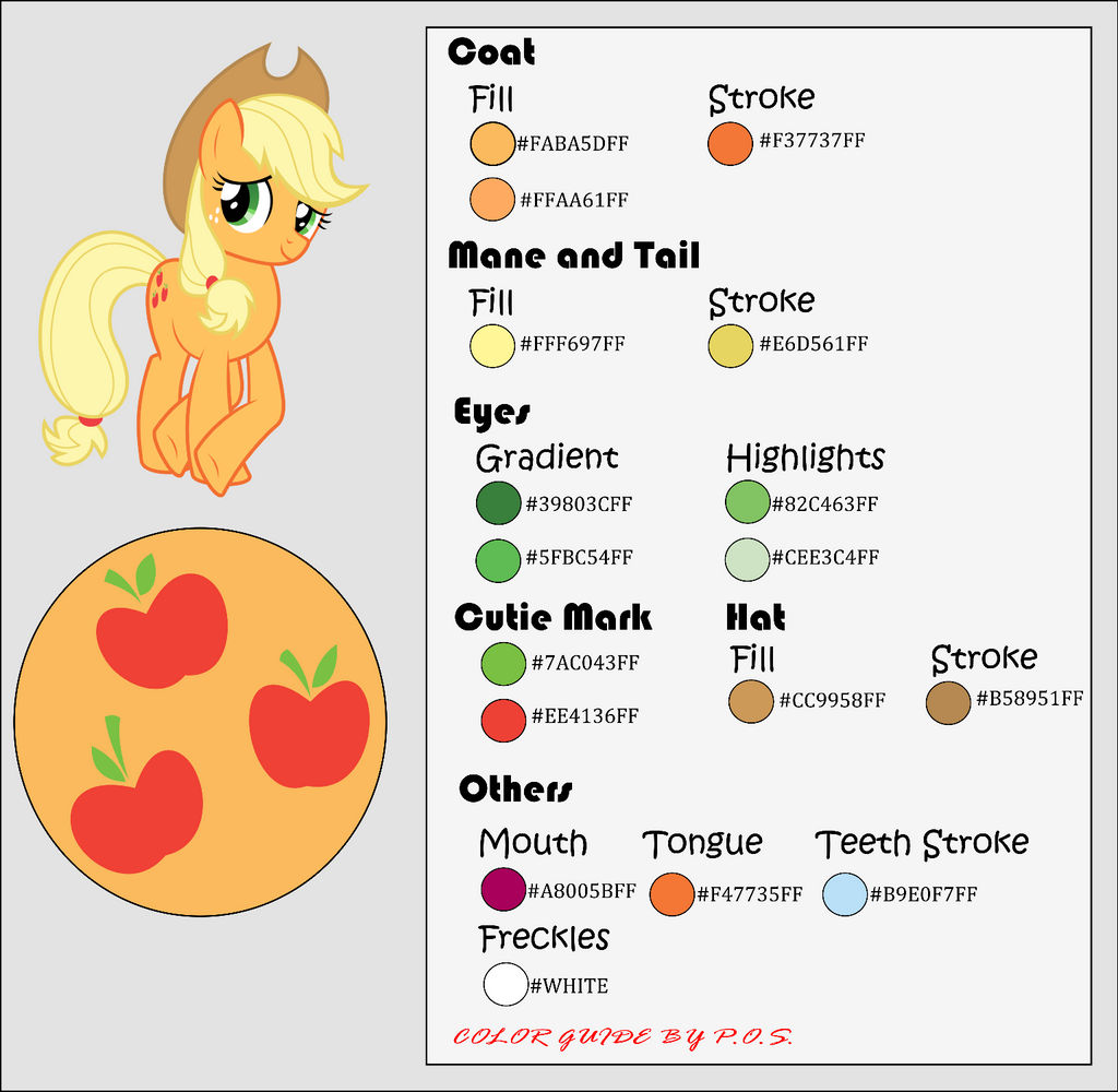 Mlp Applejack Color Inverted Color Guide - Applejack by MidnightBlitzz on DeviantArt
