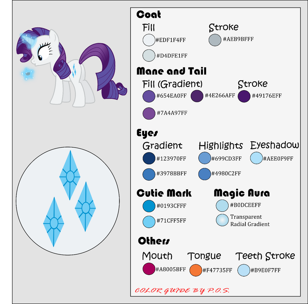 Color Guide - Rarity by MidnightBlitzz on DeviantArt