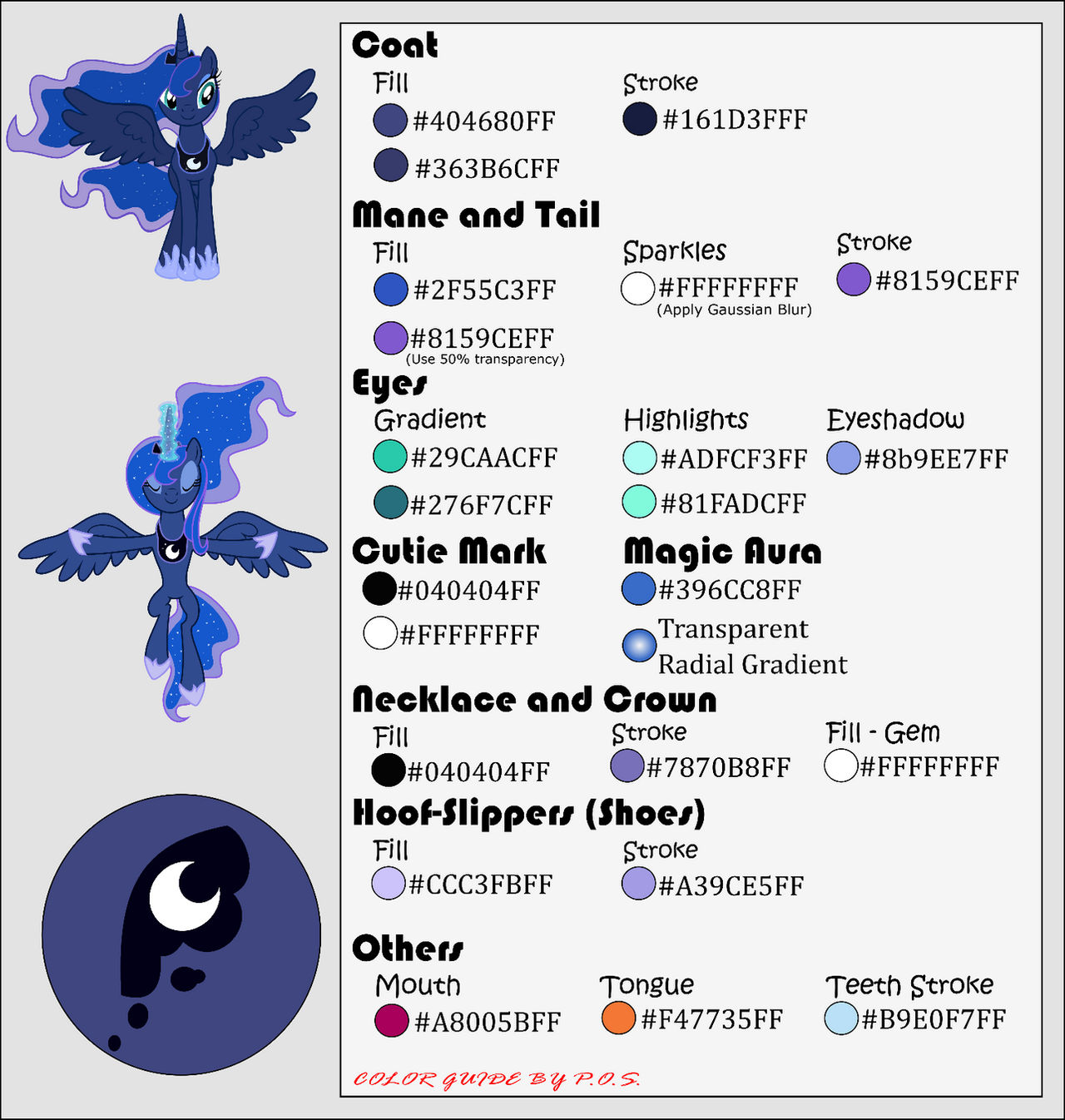 color guide princess luna by midnightblitzz on deviantart luna size chart