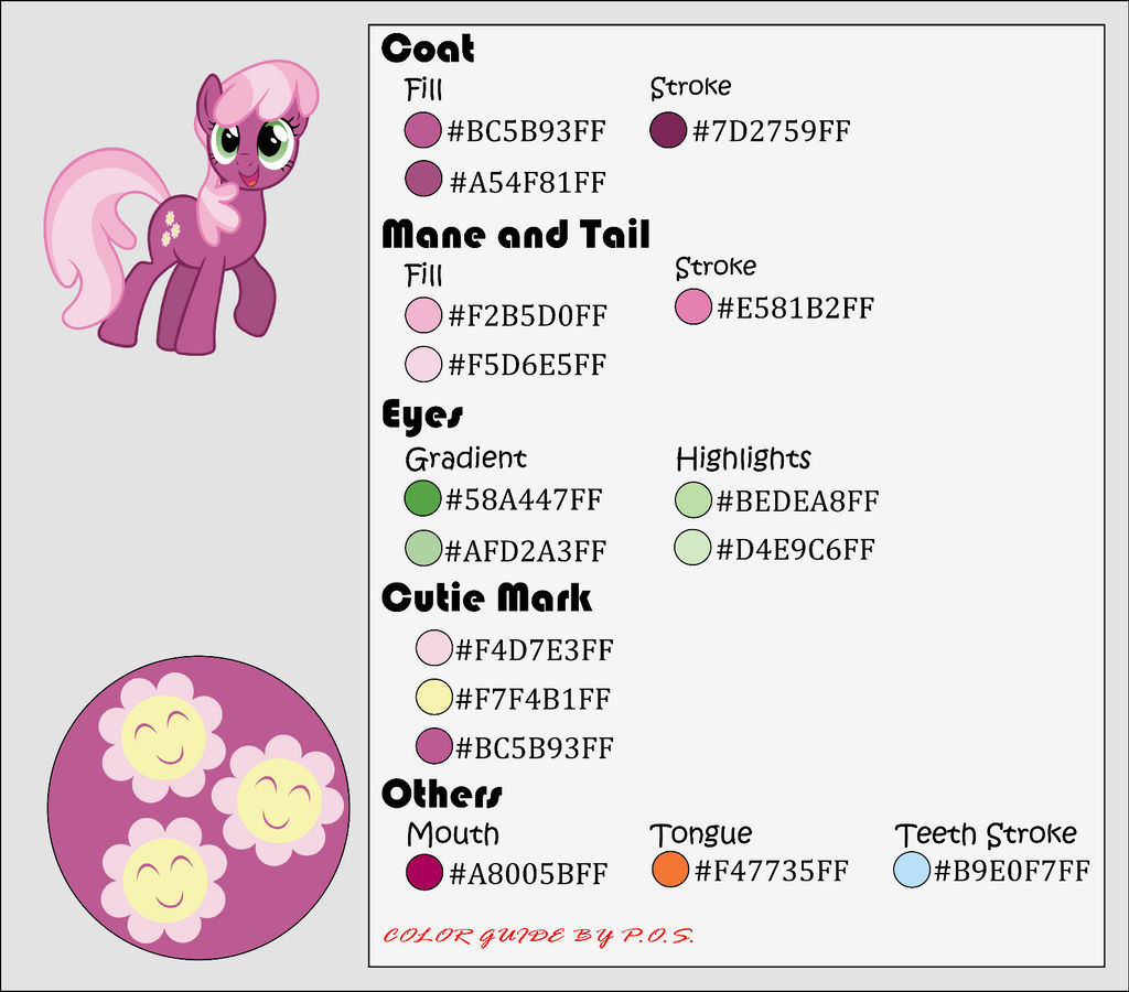 Cheerilee Color Color Guide - Cheerilee by MidnightBlitzz on DeviantArt