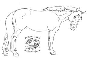 Standing Horse Lineart..dA use