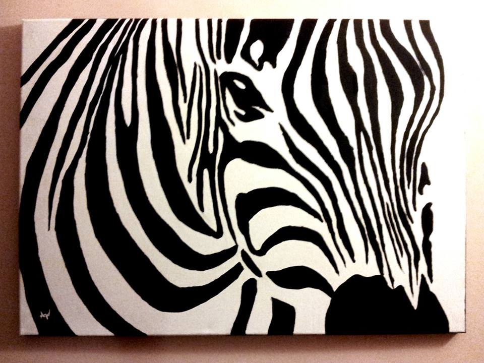 Zebra canvas acrylic painting