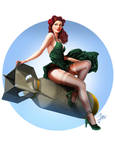 WWII-Bomber airplane pin-up