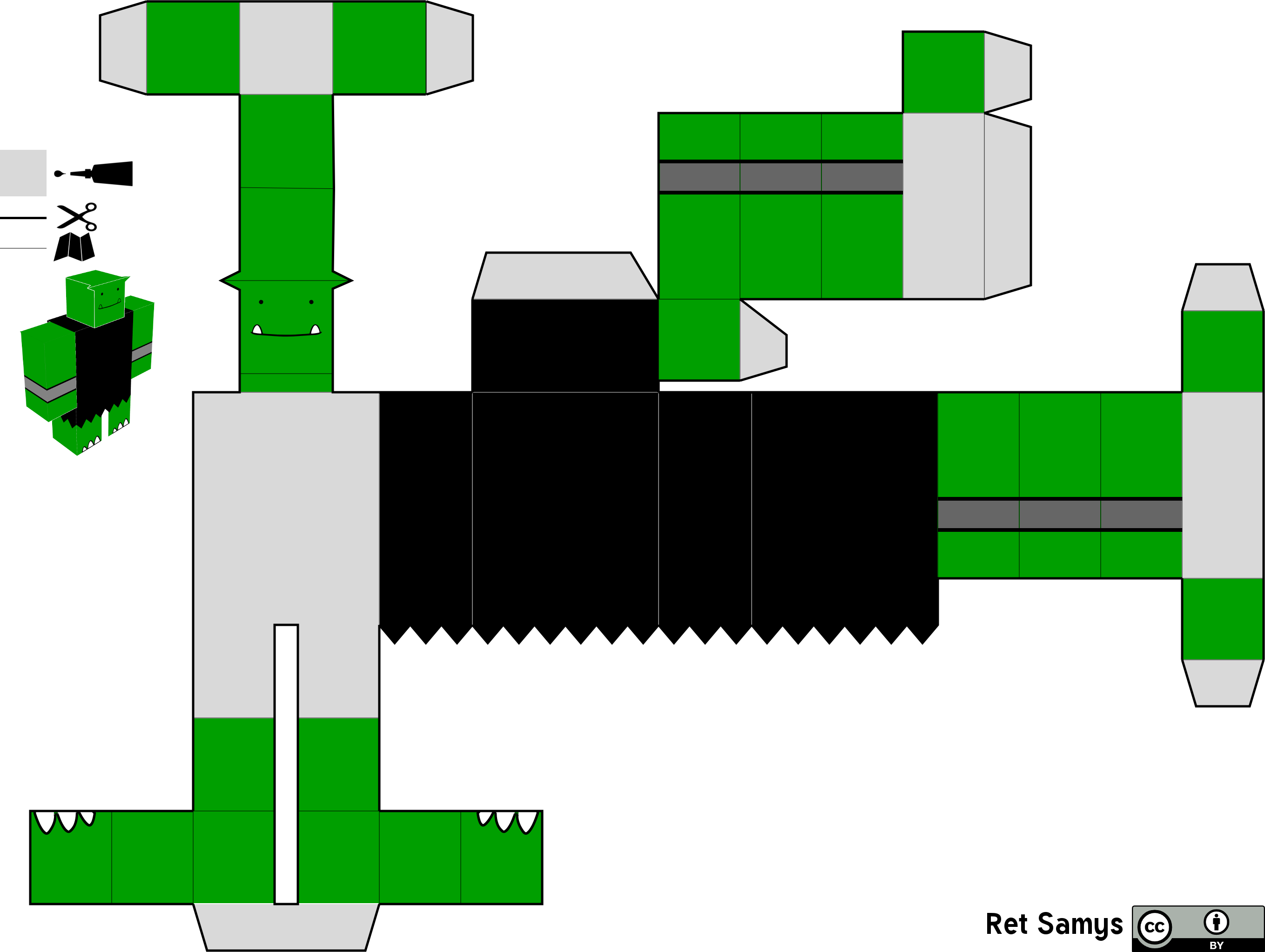 Papercraft Orc Template (coloured version)