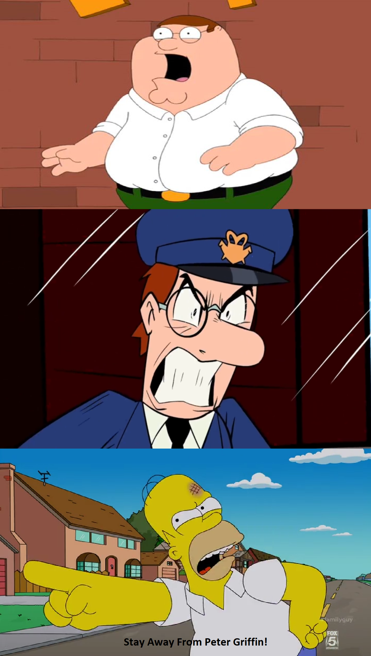 Homer Protects Peter From Postman Pat