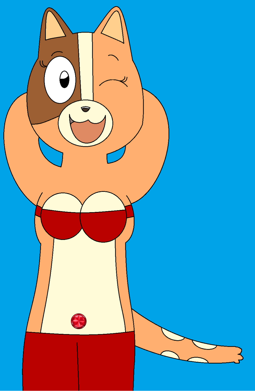 Chilli Heeler the Belly Dancer (with navel gem)