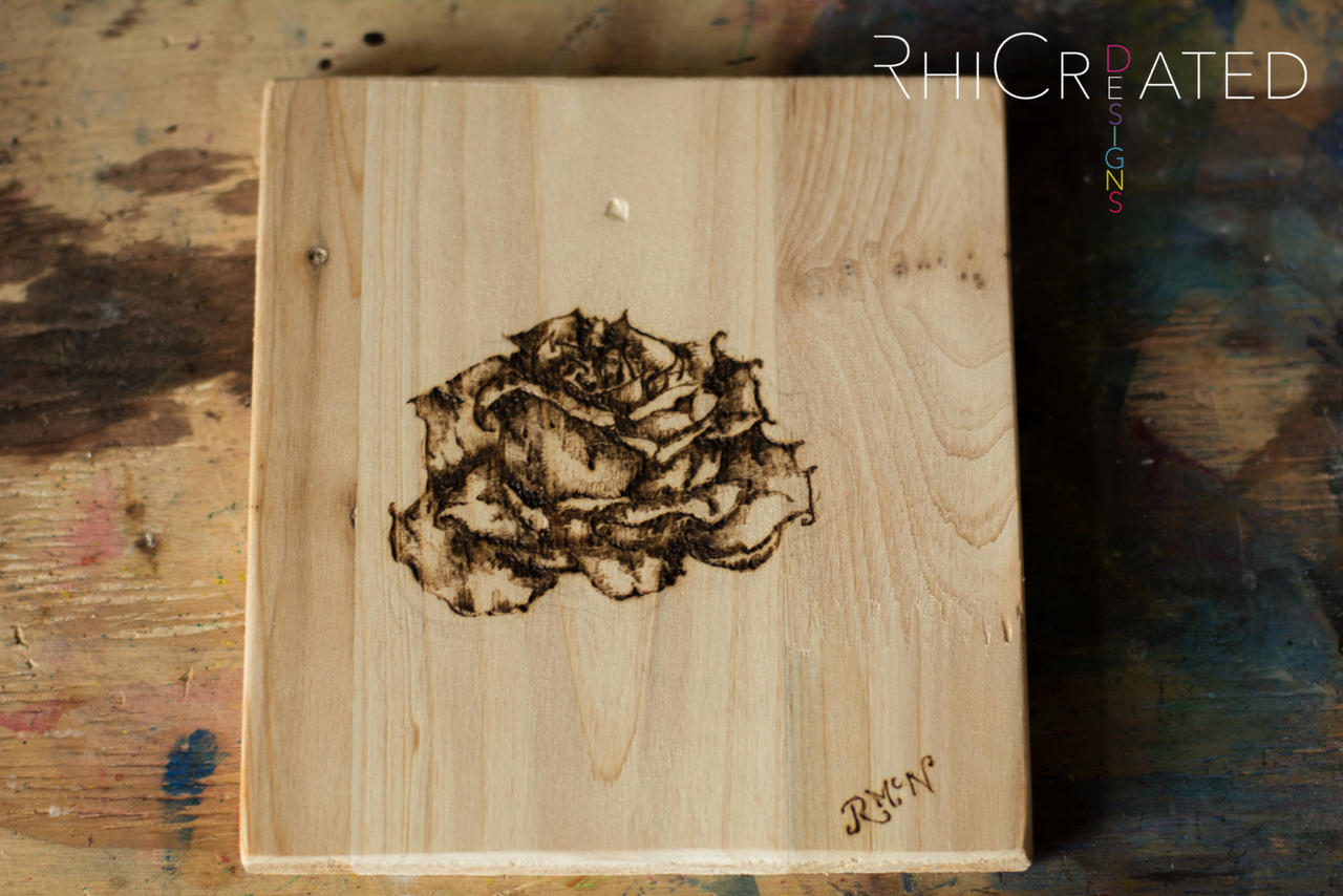 Pyrography Rocks Designs Rose Pyrography by RhiCreatedDesigns on DeviantArt