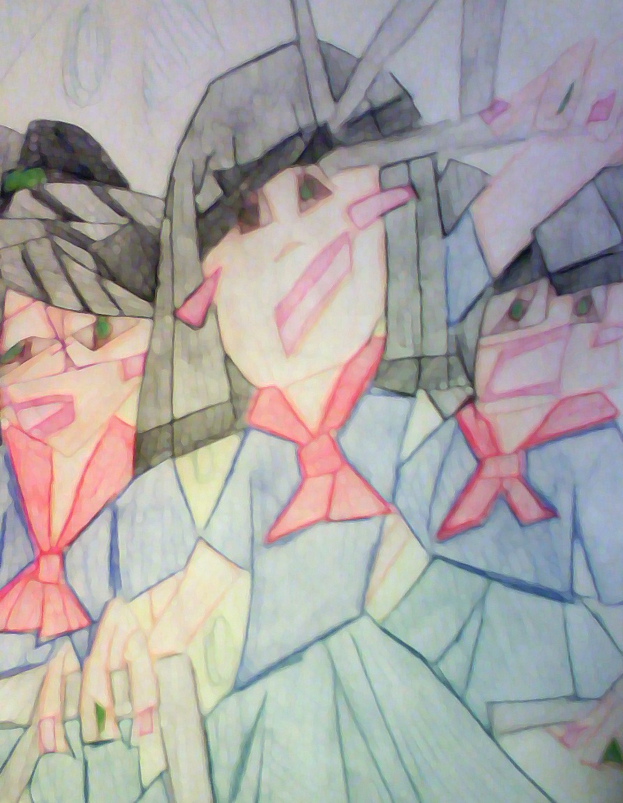 Angry Japanese Girls Cubist