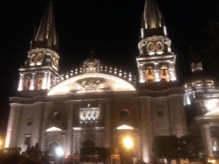 guadalajara cathedral at night