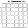 Favorite 50 Character List Template