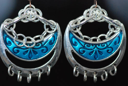 Blue and silver Earrings