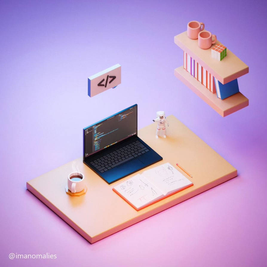 Developer desk by Anomvlies on DeviantArt