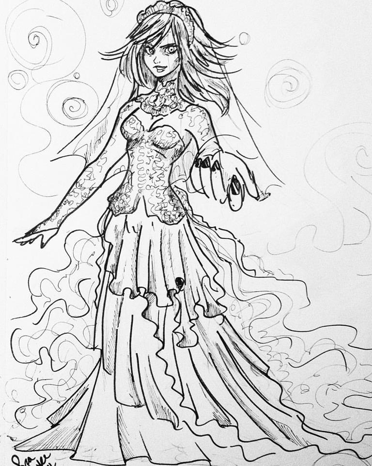 Inktober Day 1: Ghost Bride