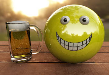 Smiley with beer