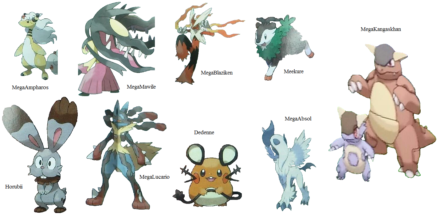 Pokemon X/Y - official Mega Evolution artwork