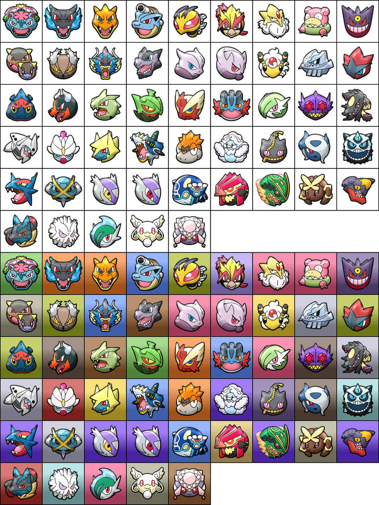 Pokemon Shuffle Mega Icons by KrocF4 on DeviantArt.