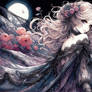 Midnight Floral Veil