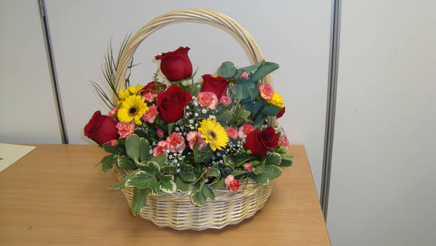 Basket with handle arrangement