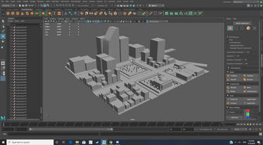 3D City Downtown Area