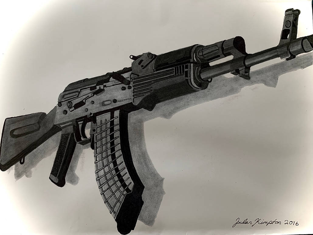 AK47 Original Drawing by KimptonGraphics on DeviantArt