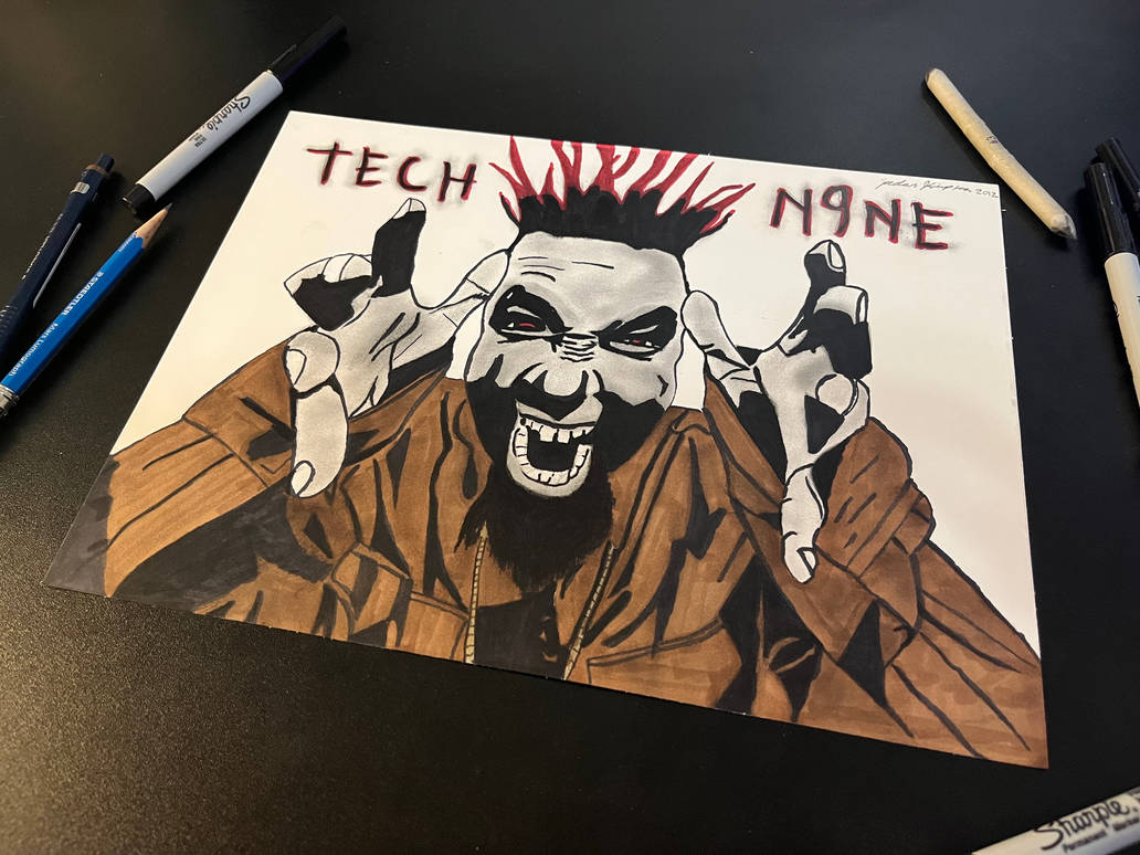 9b Machine Rapper Drawing Tech N9ne Rapper Drawing Remastered by KimptonGraphics on DeviantArt