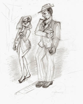 Rough Sketch Bonnie and Clyde