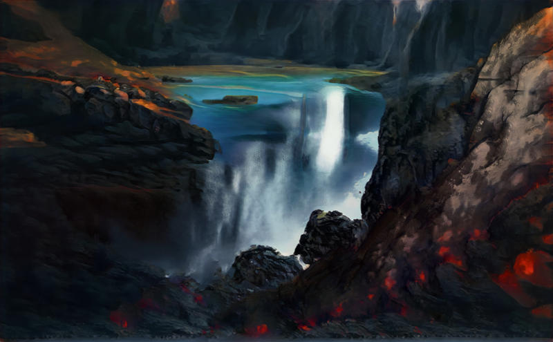 Lavafall waterfall by otherunicorn on DeviantArt