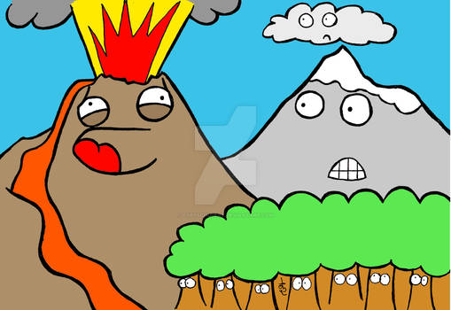 Volcano cartoon