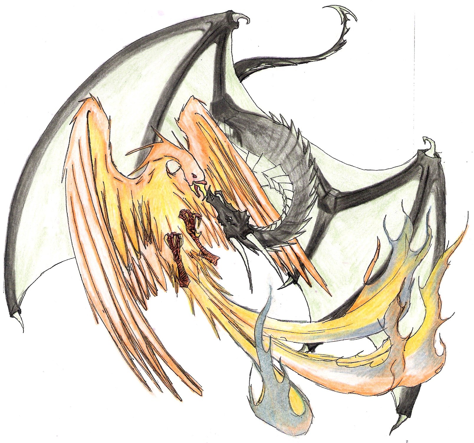 Dragon vs. Phoenix by NefariousEssence on DeviantArt Dragon vs. Phoenix by NefariousEssence on DeviantArt
