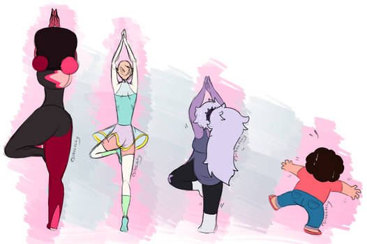 The Gems doing some Yoga...