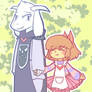 Older Asriel and Magical Moe Frisk