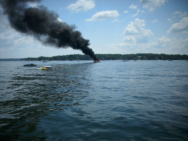 Boat on fire