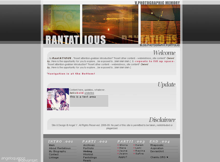 Deviantart Layout 2008 Another Layout Showcase by Angeloquence on DeviantArt