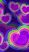 Rainbow hearts background 
