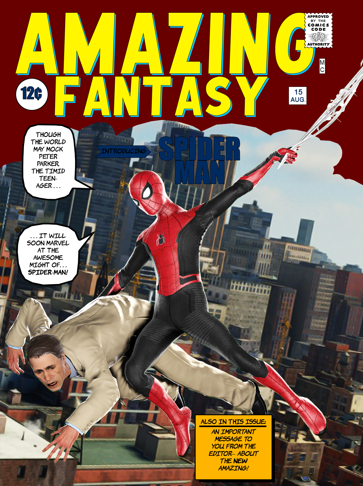 ArtStation - Amazing Fantasy 15 cover remake Spider-Man