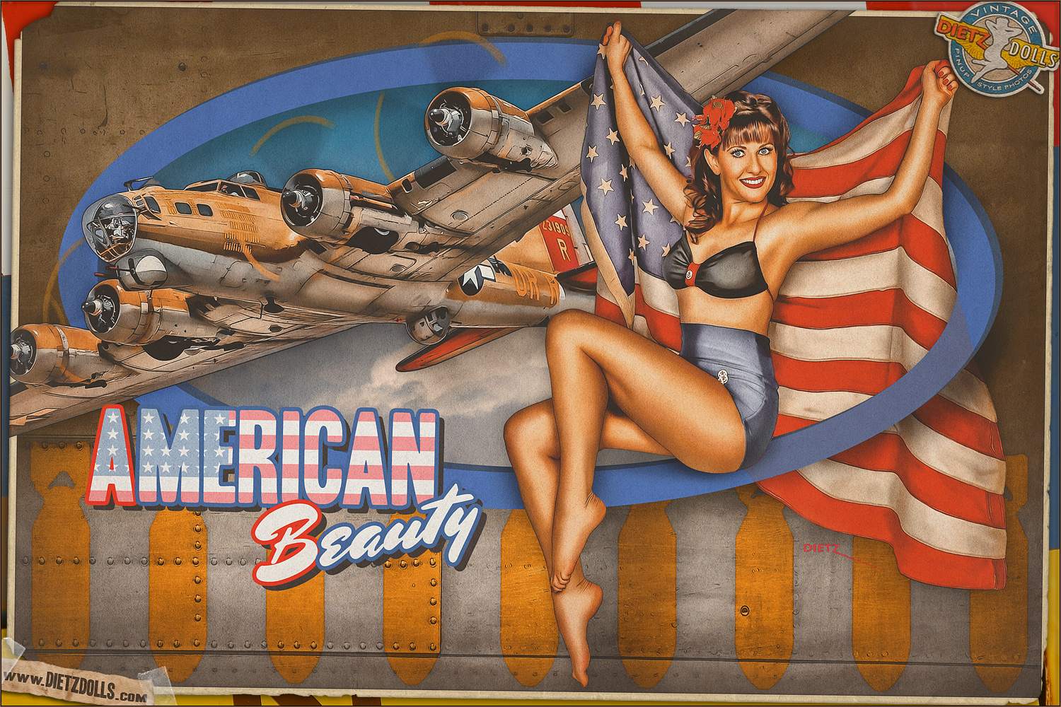 Nose Art Pinup - American Beauty