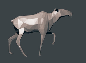 Low-poly moose turnaround [POSED]