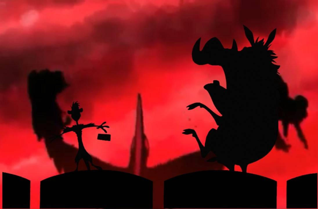 Timon and Pumbaa scared ofdemon of birdboy by davidthehedgehog2005 on ...