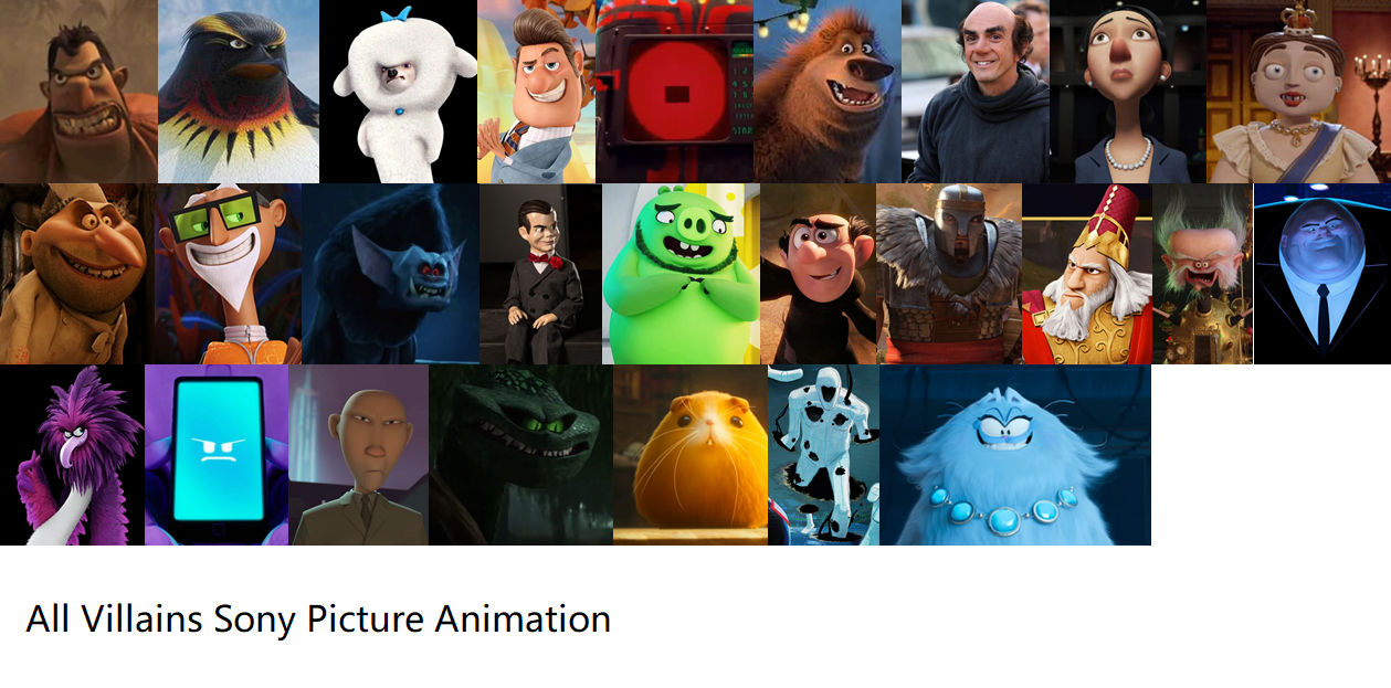 All Villains Sony Picture Animation by davidthehedgehog2005 on DeviantArt