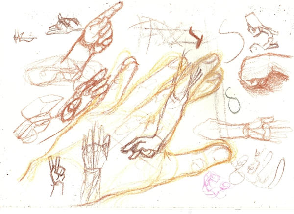 crayon sketch-hands